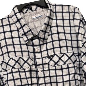 Columbia Silver‎ Ridge Lite Plaid Long Sleeve Fishing Shirt Mens XXL Navy AM1282